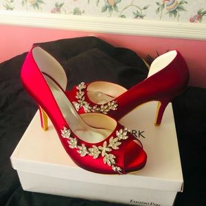 Red Satin Heels